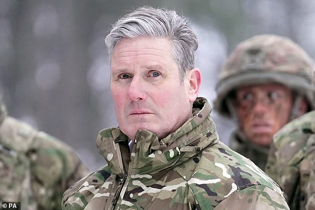 Storming Starmer?  Labor leader Keir Starmer visits NATO troops in Estonia, just 100 miles from the Russian border