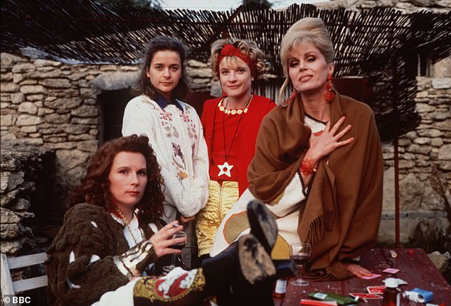 Absolutely Fabulous, also known as Ab Fab, was created by Dawn French and Jennifer Saunders (from L-R: Jennifer, Julia Sawalha, Jane and Joanna Lumley)