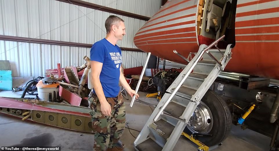 The plane sat abandoned in a New Mexico desert for almost 40 years until it went up for sale, and now Webb has big plans to convert it into a car and take it on tour across the US.