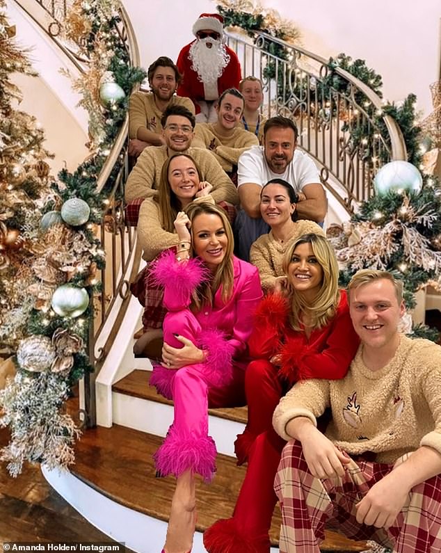 Amanda Holden and Ashley Roberts match in 180 feathered pyjamas