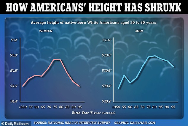 The graph above shows the average height of people in the year they were born