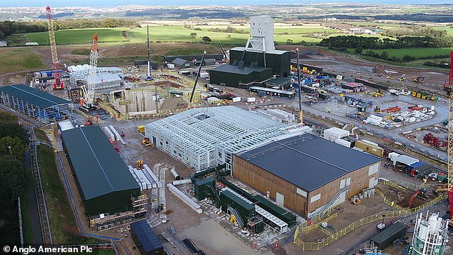 Inset: Anglo American bought the Woodsmith project from Sirius Minerals in 2020 for £405 million.  The country has already spent £2 billion developing the £7 billion scheme