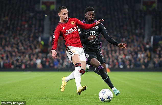 Antony was criticized by Manchester United fans for his performance in the club's defeat to Bayern Munich