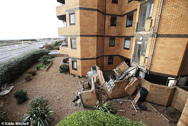 A shocked resident said the potentially fatal collapse, which occurred on Saturday, was so loud it sounded like a 'car crash'