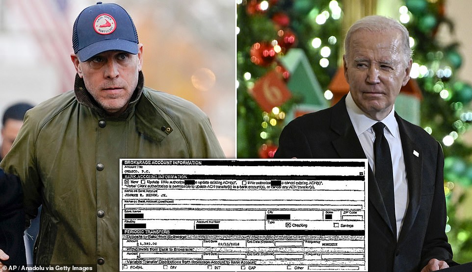 Newly revealed banking records show that President Joe Biden has received at least three monthly payments from a company owned by Hunter Biden that raked in millions from China, Republicans say.  In 2018, after Joe Biden left the vice presidency and before he launched his presidential campaign, he received three payments of $1,380 each on September 17, October 15 and November 15, according to the Oversight Committee, which provided evidence of one payment had released.  such payment.  The payments came from Hunter-owned Owasco.