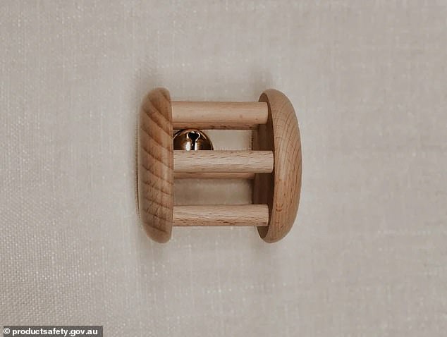 Romper & Co's Bell Shaker toy (pictured) has been urgently recalled due to a choking hazard