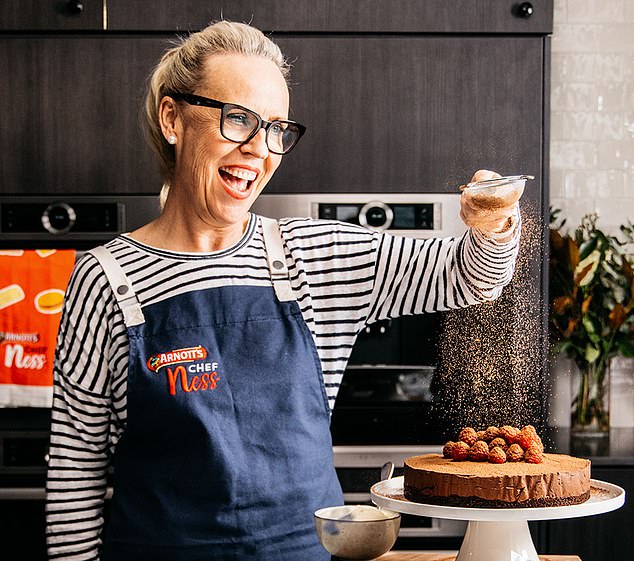 Arnott's chef Ness (pictured) has shared how to prepare three decadent but simple recipes for a festive Christmas dessert using biscuits