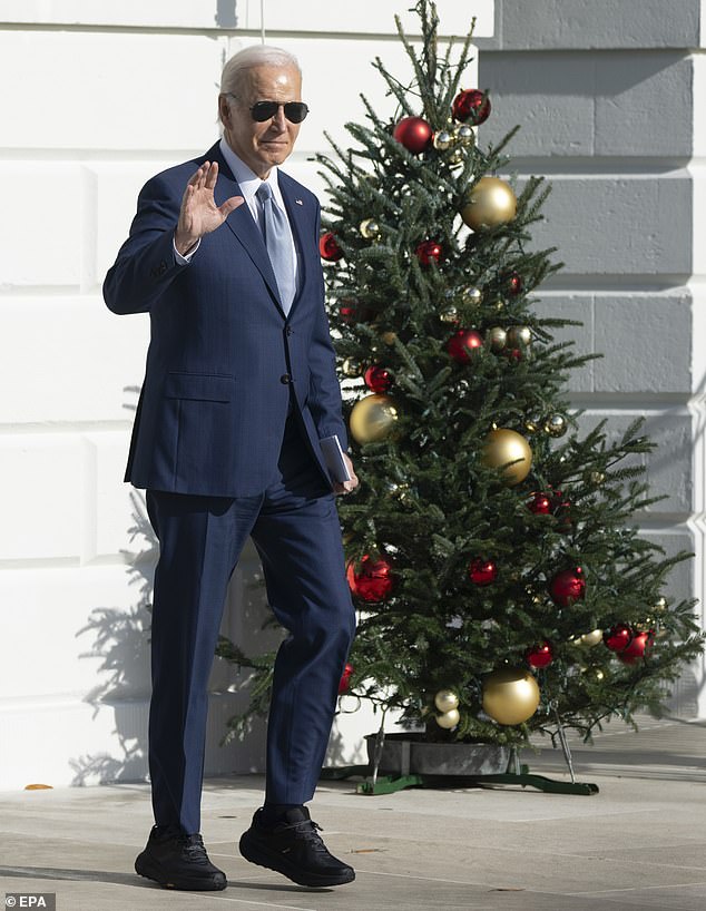 President Joe Biden waved to reporters as he left the White House Friday morning