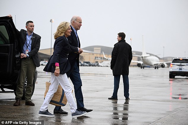 Joe and Jill Biden boarded Air Force One on Wednesday for their vacation on the Caribbean island of St. Croix, where they rang in the new year