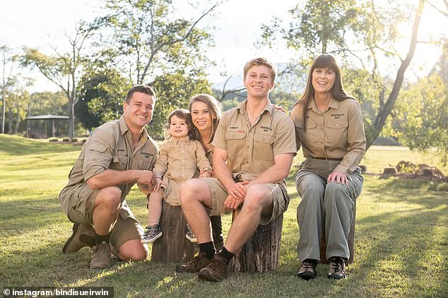 The Irwins shared a sweet Christmas message with their fans this weekend.  Robert also made his own post and posed next to his family in their khaki uniforms at the Australia Zoo.  All depicted