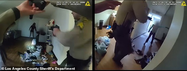 Deputy Ty Shelton fires four times while holding the Taser in another hand, and Finlayson immediately falls to the ground