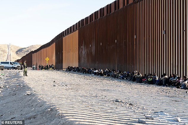 The latest wave of migrants crossing the border in Lukeville, Arizona (pictured) is reportedly made up of mostly single adults from Ecuador and Africa