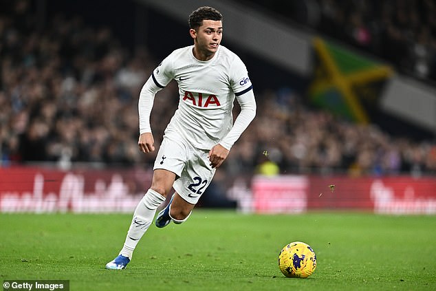 The Tottenham badge fell off Brennan Johnson's shirt during Sunday's win over Newcastle