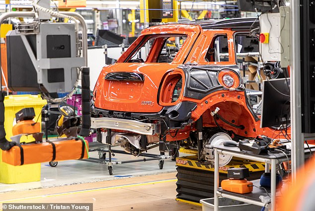 Boost: A report predicted that a million cars will roll off UK production lines this year – well above previous predictions