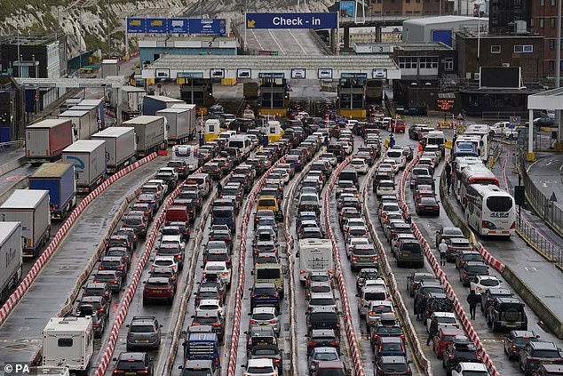 Queues at the Port of Dover, one of the locations where the new border controls will take place