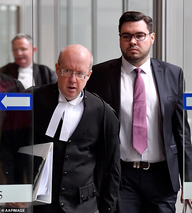 Lehrmann's barrister Matthew Richardson SC asked Wilkinson on Friday whether she described herself as 'a serious investigative journalist'.  Richardson is pictured with Lehrmann