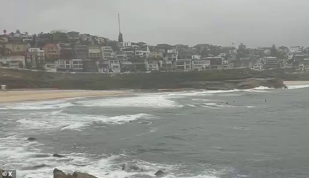 Bronte Beach in Sydney, hours after four swimmers had to be rescued from a dangerous rip by beachgoers and lifeguards