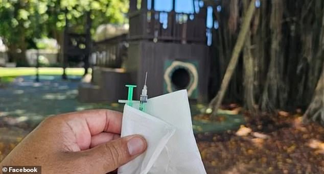 A shocked father has warned parents after finding needles dumped at a Cairns children's playground