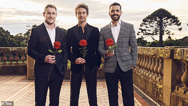 The Bachelors this season are Luke Bateman, Ben Waddel and Wesley Senna Cortes (photo LR)