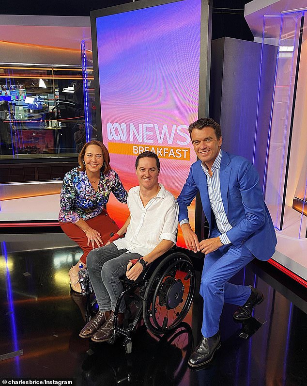 Brice, the South Australian correspondent for News Breakfast, has been confined to a wheelchair since a horrific motorcycle accident at the age of 19