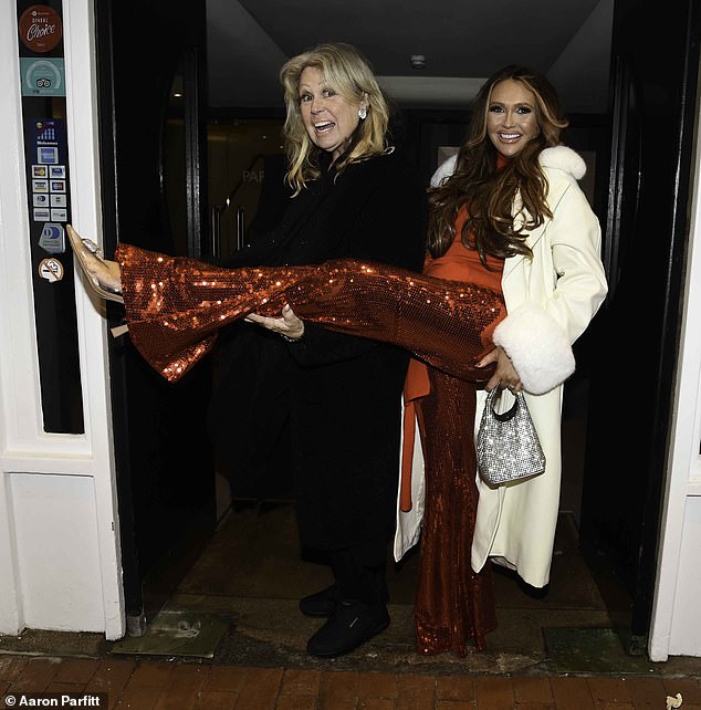 Charlotte Dawson looked in good spirits as she enjoyed a festive night out with mum Tracy in Blackpool on Christmas Eve