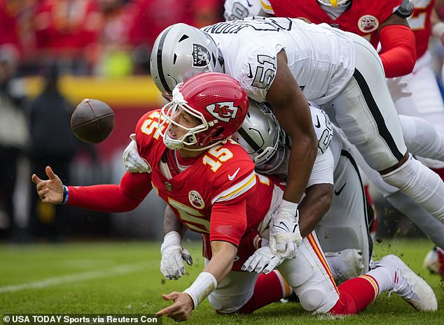 Mahomes and the Chiefs suffered a 20-14 loss to the Las Vegas Raiders on Christmas Day