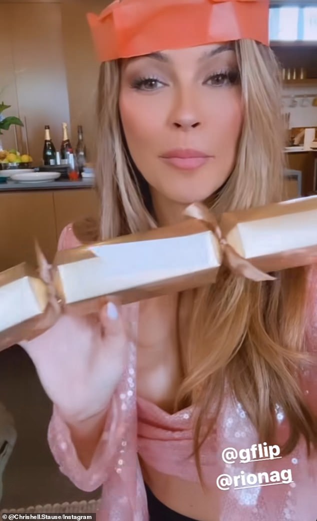 Sunset's Chrishell Stause has discovered Christmas crackers for the first time