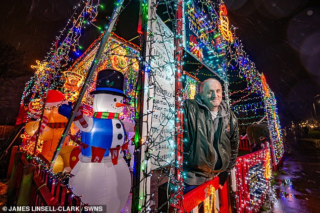 Paul Bibby, 58, has vowed to continue setting up the extravagant Christmas displays outside his home in Chelmsford, Essex, despite rising costs