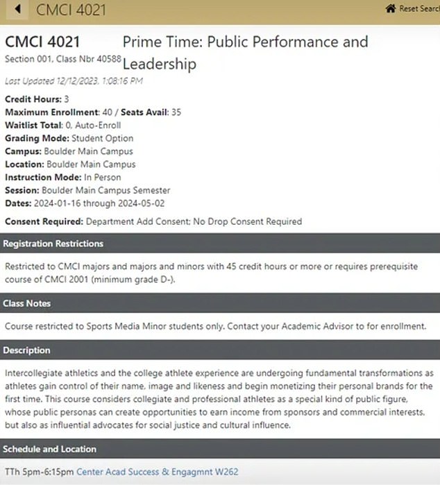 “Prime Time: Public Performance and Leadership” will be offered in the spring semester of 2024