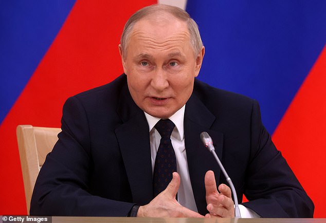 Vladimir Putin will today hold his first marathon end-of-year press conference since ordering the invasion of Ukraine, with the stubborn Russian president (seen on Tuesday) feeling the tide turning in his favor almost two years after the grueling conflict