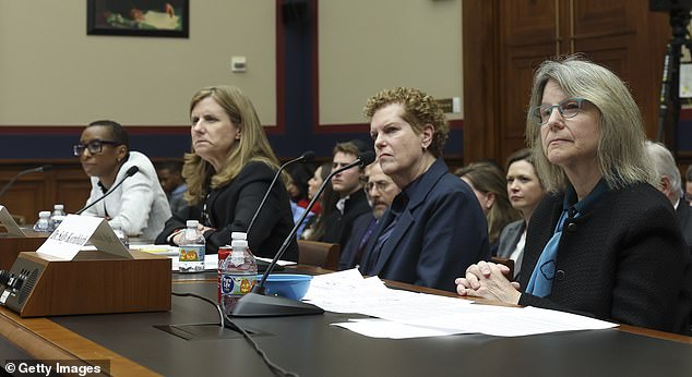 Claudine Gay, Liz Magill, Dr.  Pamela Nadell, professor of history and Jewish studies at American University, and Sally Kornbluth, testified Tuesday