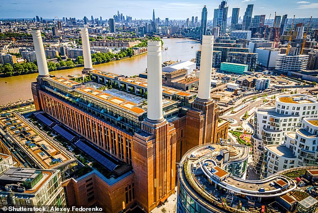 As the name suggests, the artwork features two massive Christmas trees, which will be displayed on Battersea Power Station