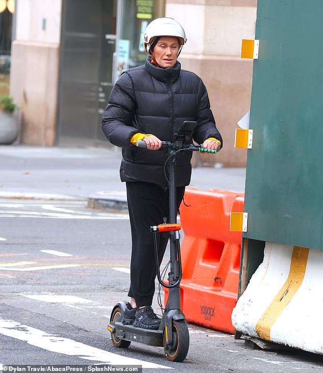 On Monday, Deb was seen deep in thought as she rode her electronic scooter on her way to a gym class