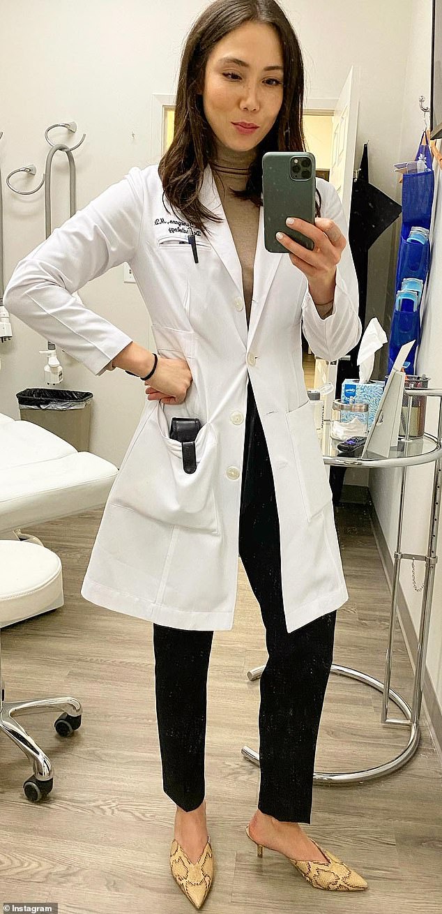 In a new video on TikTok, board-certified dermatologist Dr.  Mamina Turegano performs cosmetic procedures with little downtime