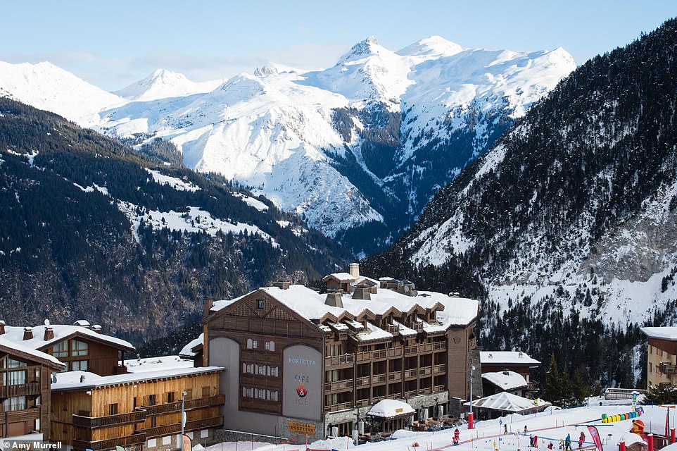Ted Thornhill checked into the Portetta hotel (above) in Courchevel Moriond (formerly Courchevel 1650)