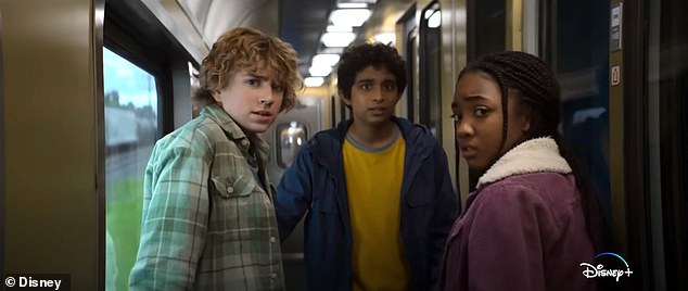 The official trailer for the reboot of Disney+ series Percy Jackson and the Olympians has dropped ahead of its December 20 premiere.  Pictured from left to right: Walker Scobell, Aryan Simhadri and Leah Sava Jeffries