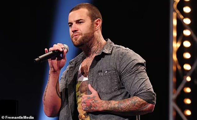 Mitchell Callaway, 37, has been pictured performing on hit television series X Factor.  He starred on the show in 2011 - its third season - and finished seventh