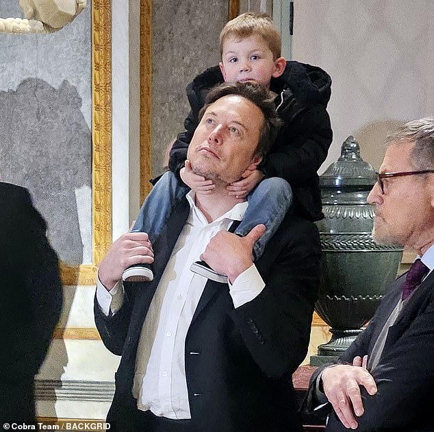 Elon Musk, 52, went on a site visit with his three-year-old son X Æ A-12, who goes by 'X'