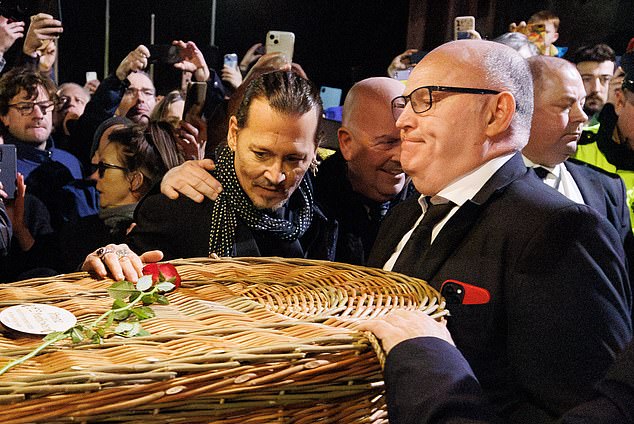 Johnny Depp says goodbye to his friend Shane McGowan at the funeral