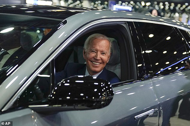 This week, about 3,900 auto dealers signed a letter to President Biden asking him to reconsider what dealers called unrealistic fuel economy and emissions requirements.  President Biden is pictured in a 2022 Cadillac Lyriq electric SUV