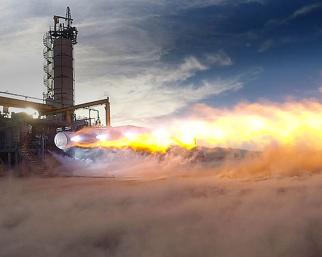 Blue Origin's BE-4 explosion last June was so catastrophic, according to leakers who reviewed video of the incident, that it also destroyed test stand infrastructure at the company's West Texas facility.  Above, an earlier and more successful test launch of a BE-4 in Texas