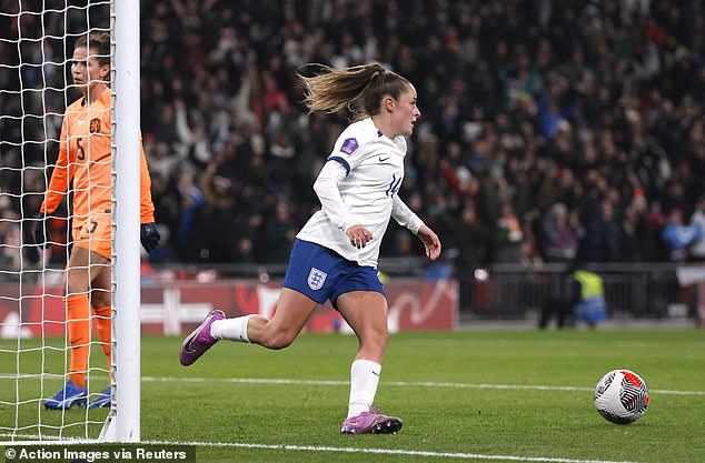 England beat the Netherlands 3-2 thanks to a last-gasp winner from Ella Toone (above)