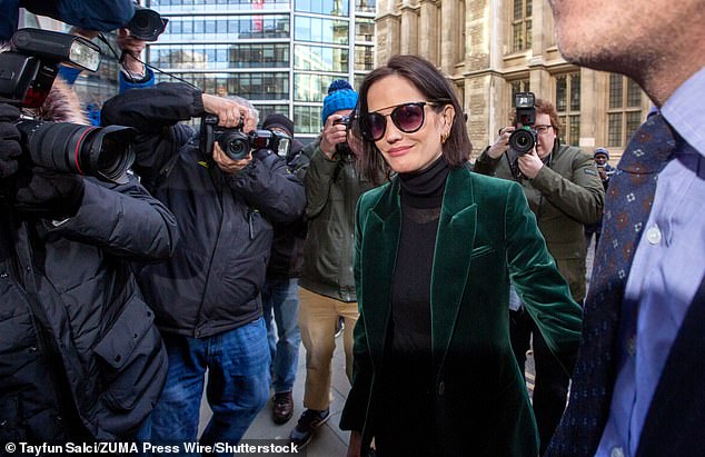 French actress Eva (pictured arriving outside court in January) has successfully won a multi-million pound High Court case in London after being blamed for the collapse of dystopian thriller film A Patriot in April