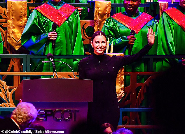 Eva Longoria helped bring in the holiday spirit at the annual Candlelight Processional at Disney World in Orlando.  The annual celebration is part of EPCOT's International Festival of Holidays