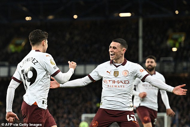 Phil Foden played for Man City as they recovered from a goal deficit to claim victory
