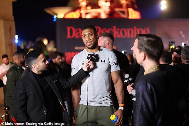 Anthony Joshua cut a short figure when he was interviewed on Tuesday evening ahead of the 'Day of Reckoning'