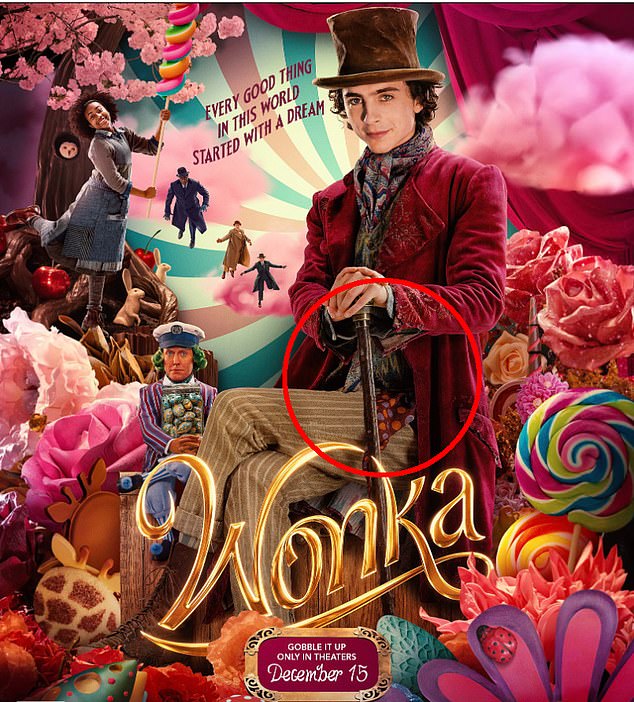 Moviegoers have criticized the new Wonka movie poster for pointing out an epic Photoshop fail.  Fans believe Timothée Chalamet, 27, was edited into the poster in two parts