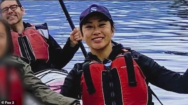 Ms Wong photographed during a kayaking work trip shared by her former colleague