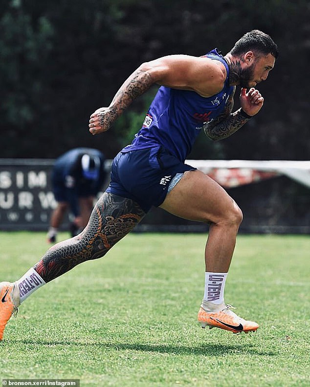 Bronson Xerri (pictured recently at Bulldogs training) says his ban from the sport has made him a better person