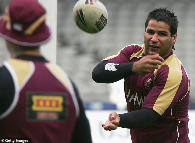 Carl Webb, pictured training with the Queensland Maroons, has died aged 42 from ALS